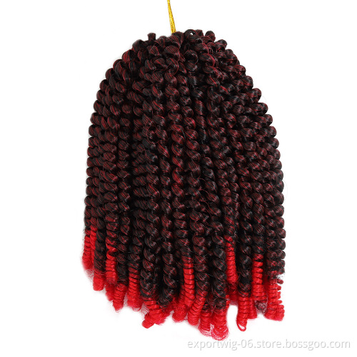 wholesale spring twist hair crochet synthetic braiding hair extension 8 inch spring twist hair weft